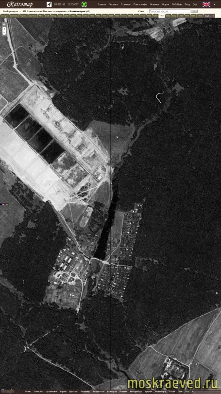 1966 Снимок Москвы со спутника, фрагм. Очистные и Просвещенец