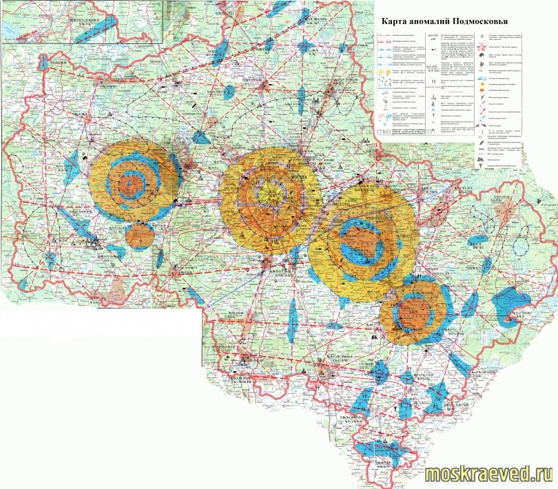 Карта аномалий Подмосковья